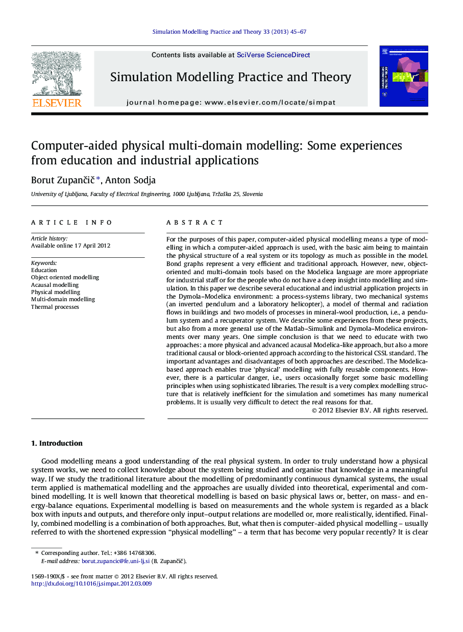 Computer-aided physical multi-domain modelling: Some experiences from education and industrial applications