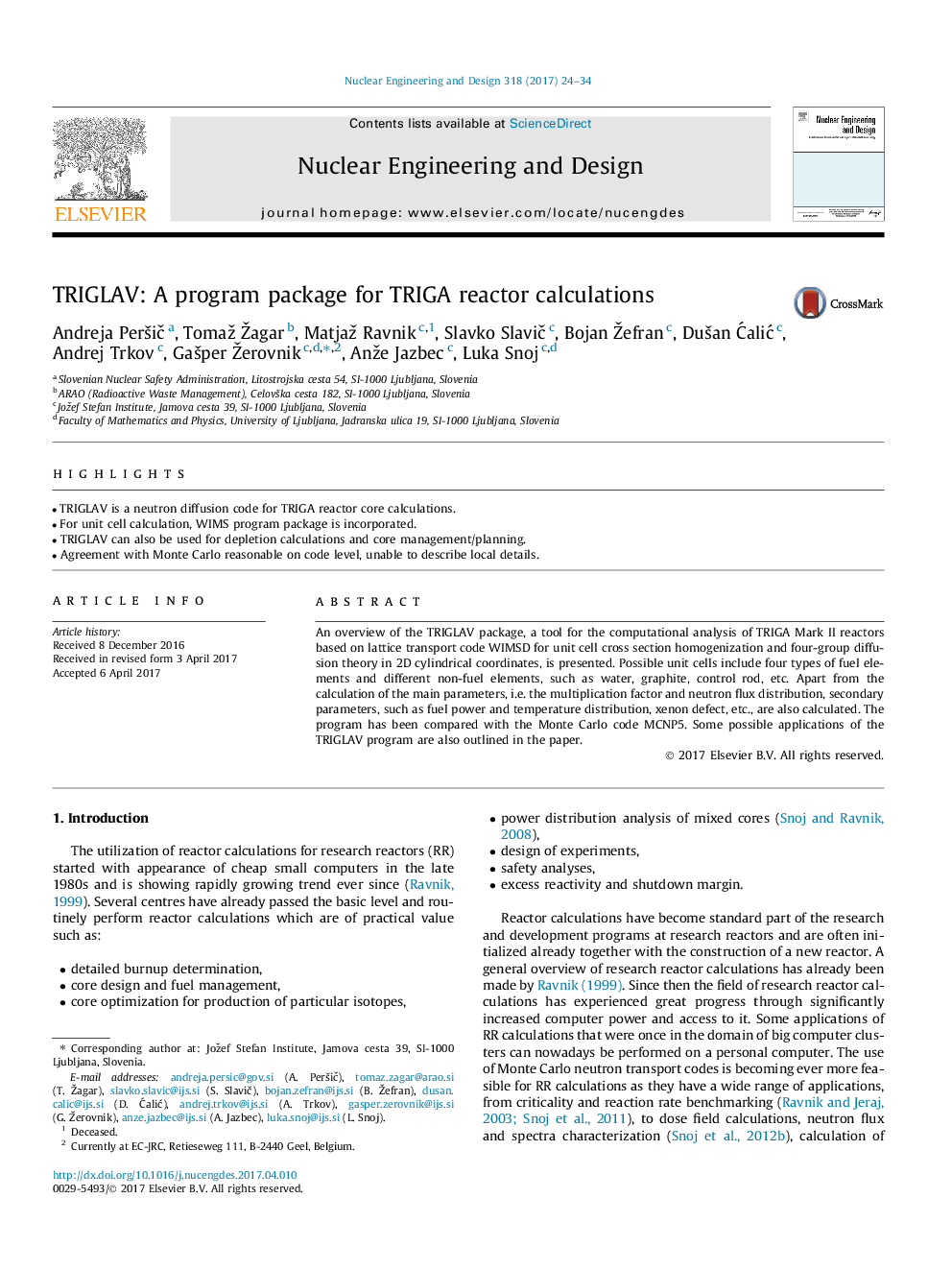 TRIGLAV: A program package for TRIGA reactor calculations