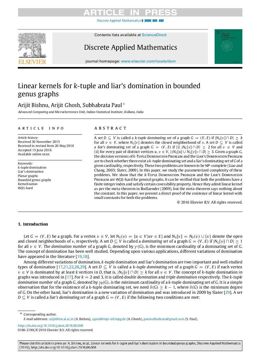 Linear kernels for k-tuple and liar's domination in bounded genus graphs