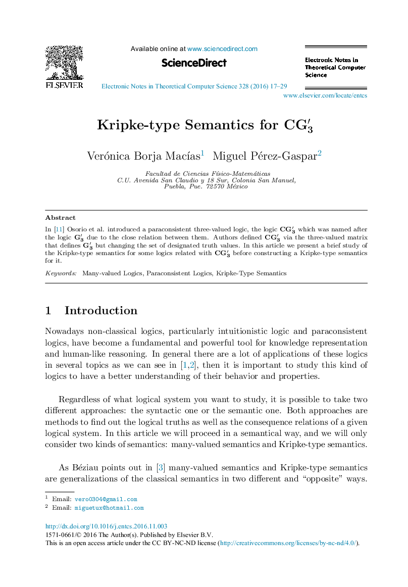 Kripke-type Semantics for CG3â²