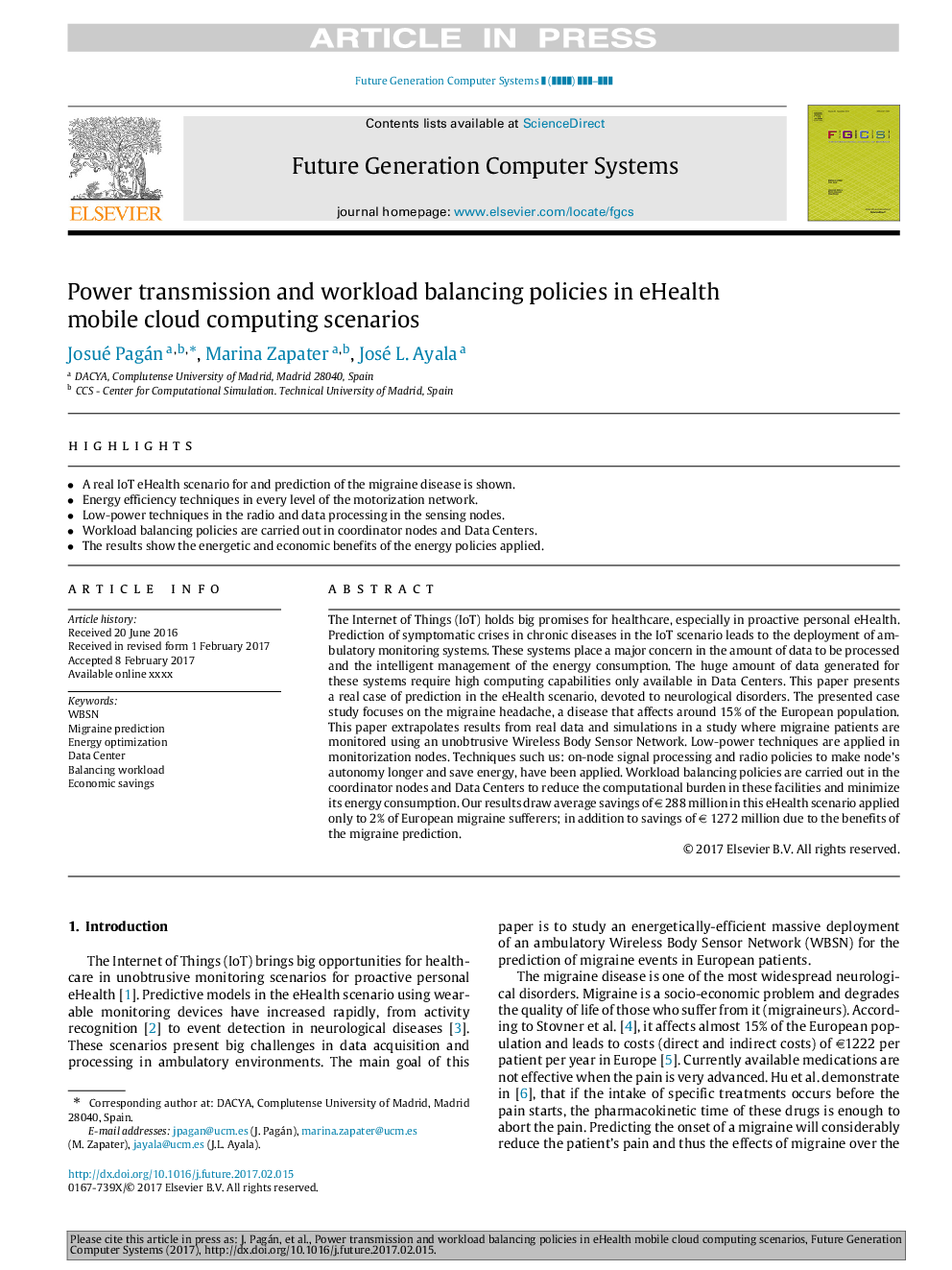 Power transmission and workload balancing policies in eHealth mobile cloud computing scenarios