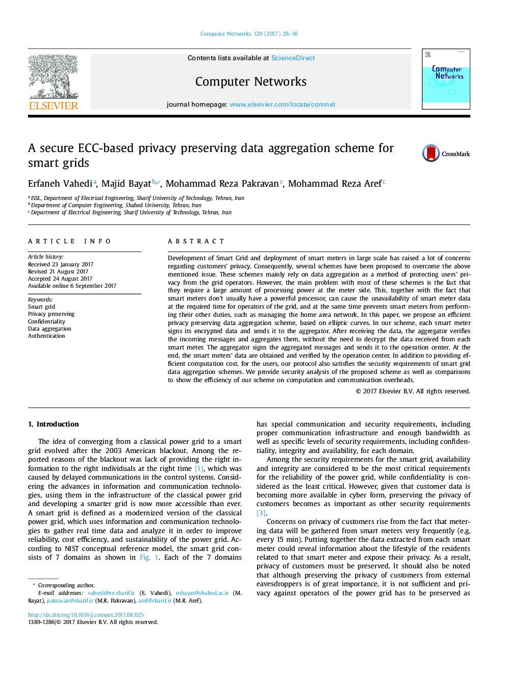 A secure ECC-based privacy preserving data aggregation scheme for smart grids