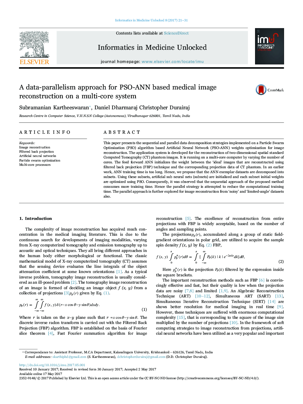 A data-parallelism approach for PSO-ANN based medical image reconstruction on a multi-core system