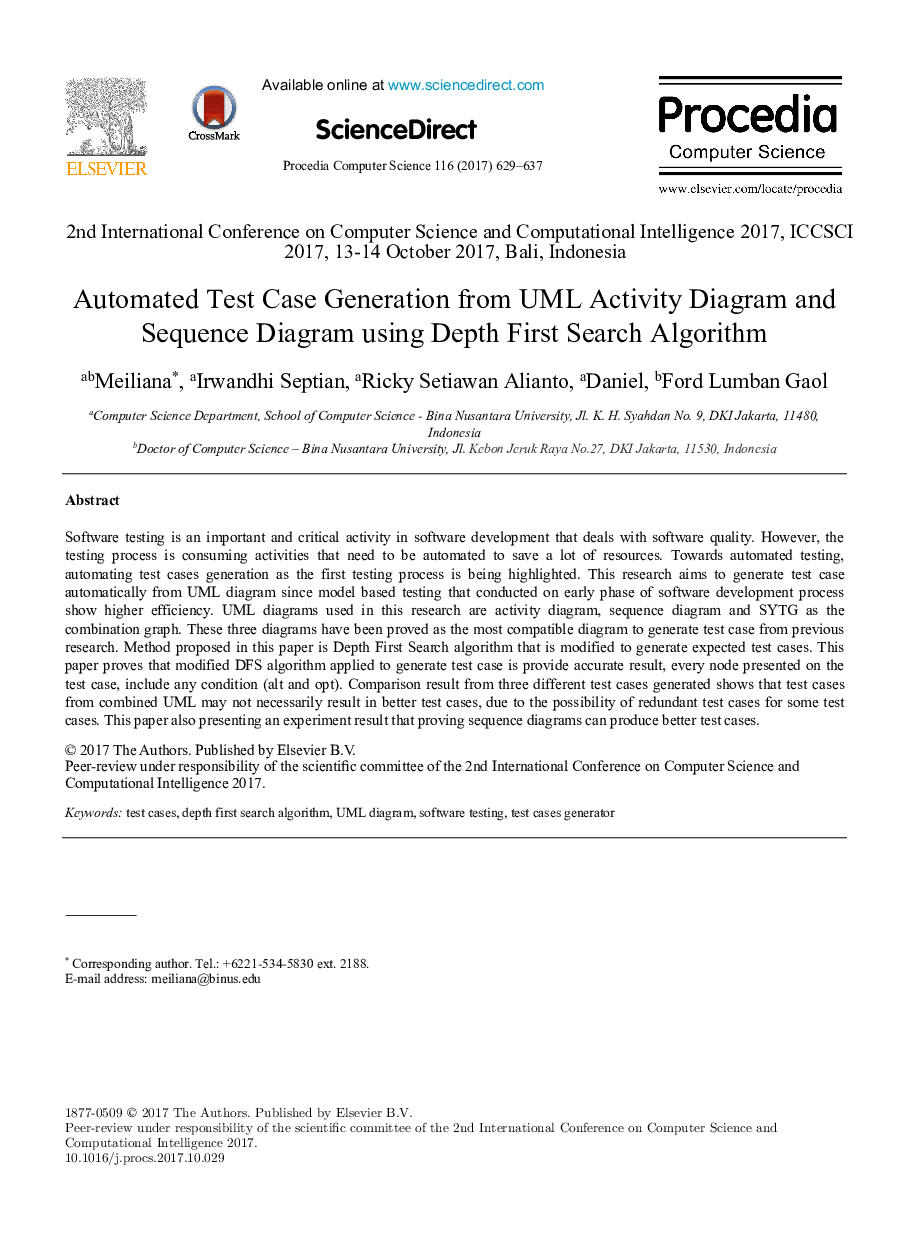 Automated Test Case Generation from UML Activity Diagram and Sequence Diagram using Depth First Search Algorithm
