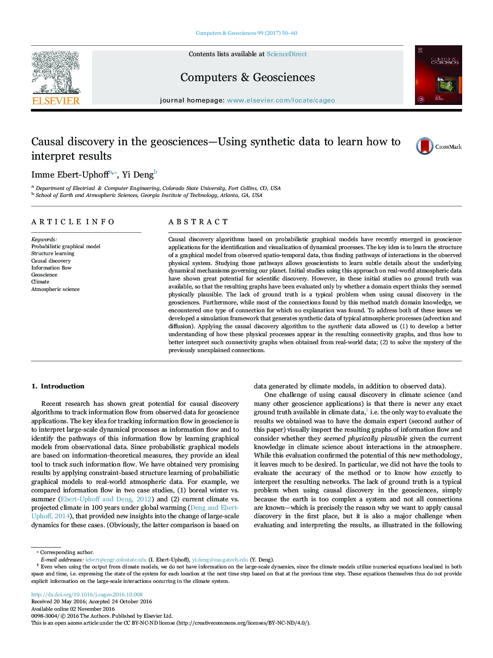 Causal discovery in the geosciences-Using synthetic data to learn how to interpret results