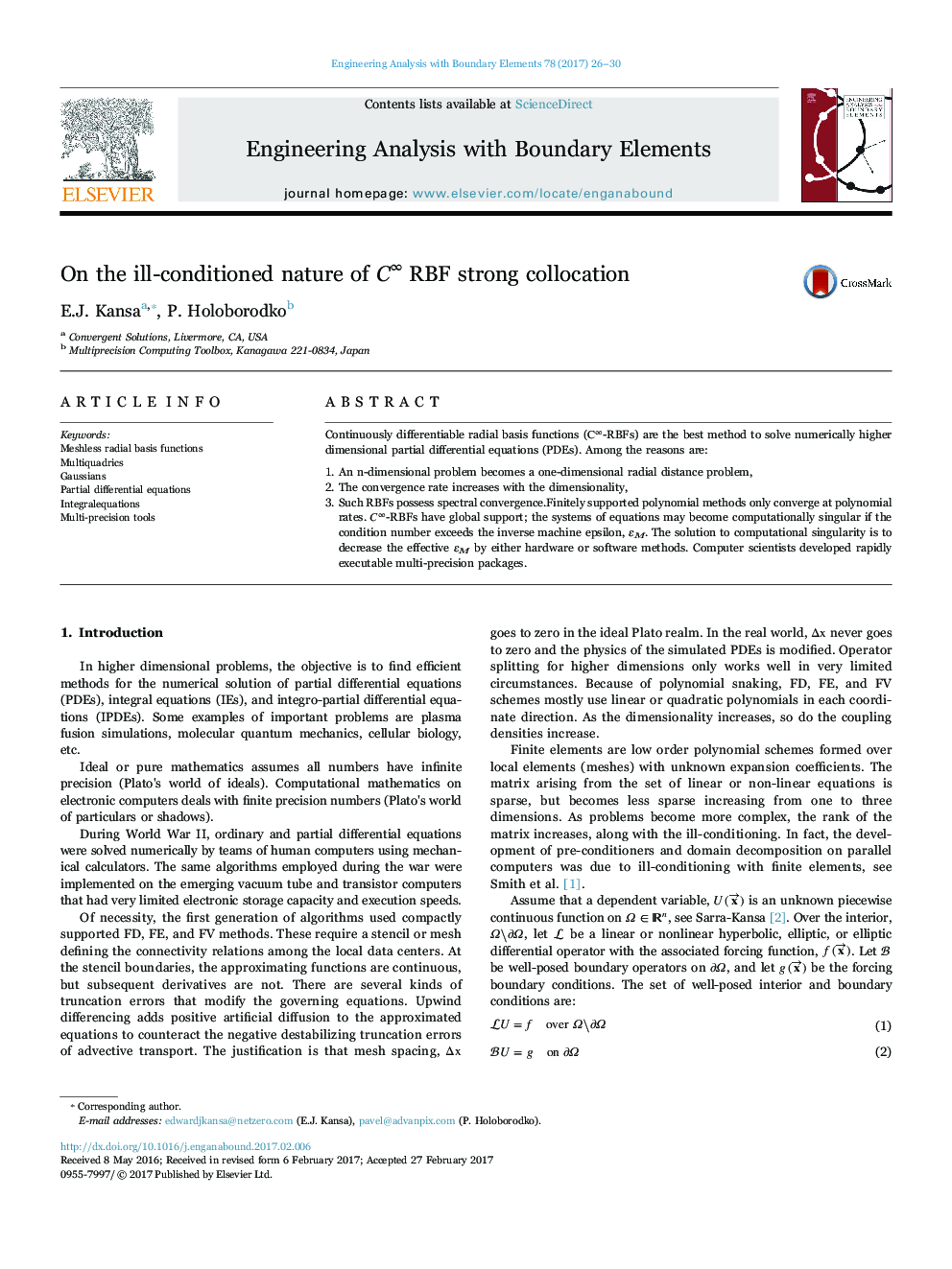 On the ill-conditioned nature of Câ RBF strong collocation