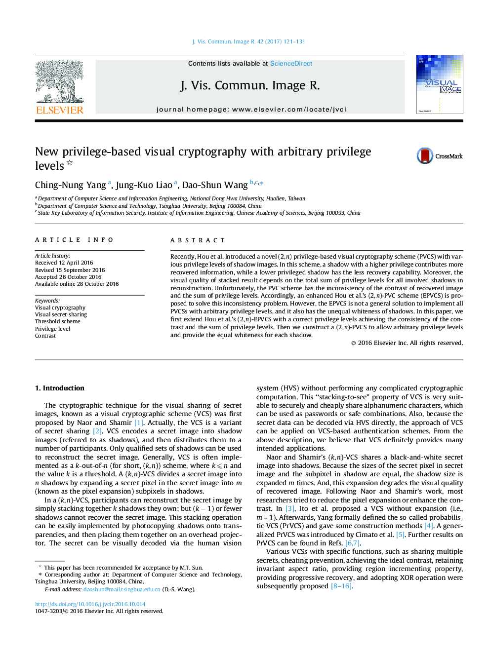 New privilege-based visual cryptography with arbitrary privilege levels