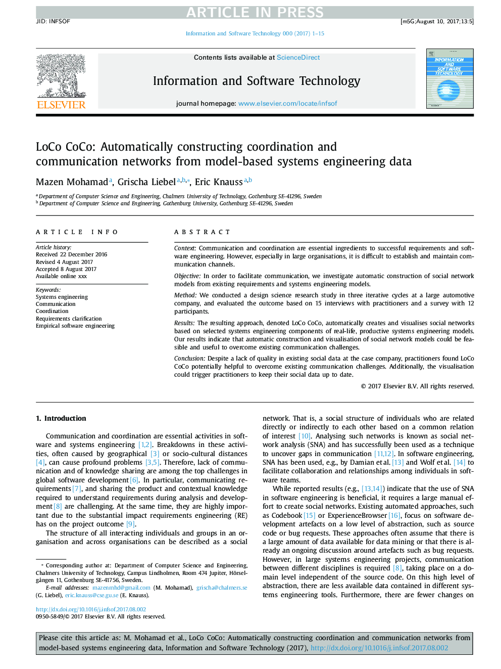 LoCo CoCo: Automatically constructing coordination and communication networks from model-based systems engineering data