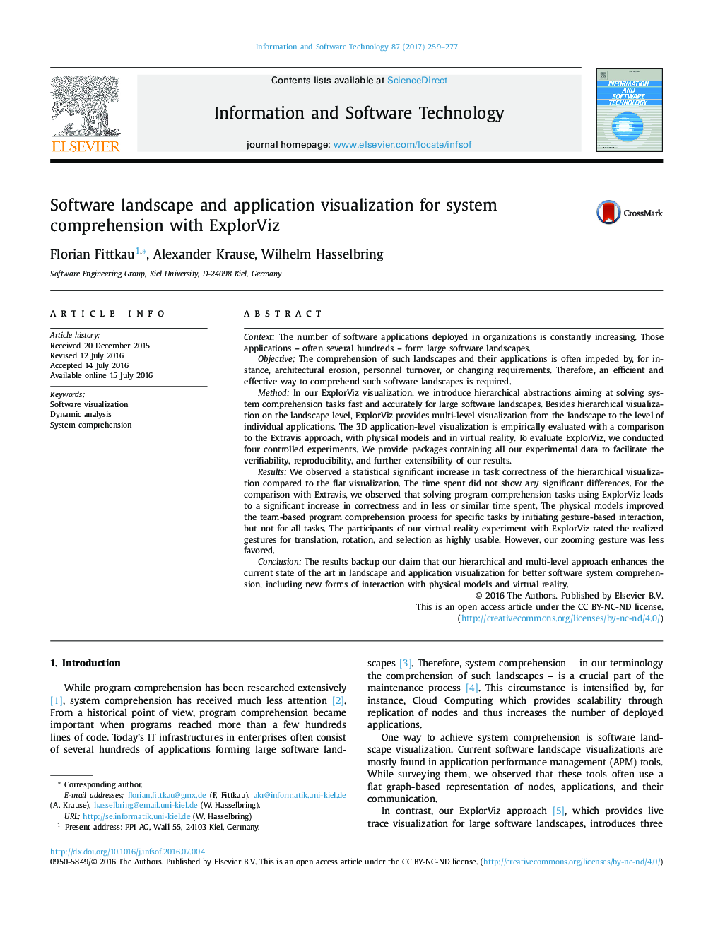 Software landscape and application visualization for system comprehension with ExplorViz