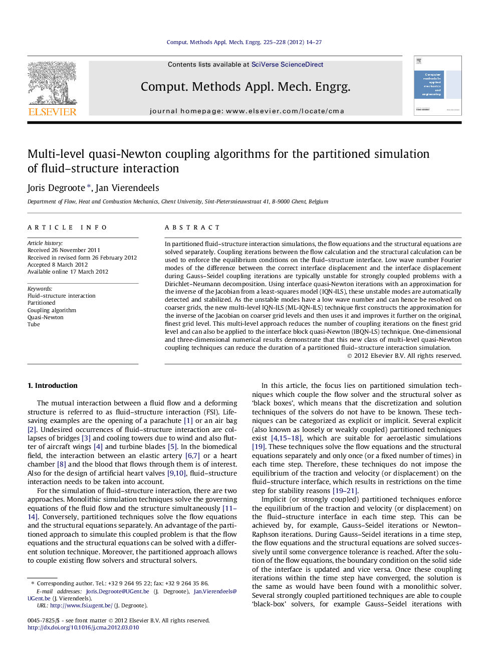 Multi-level quasi-Newton coupling algorithms for the partitioned simulation of fluid–structure interaction