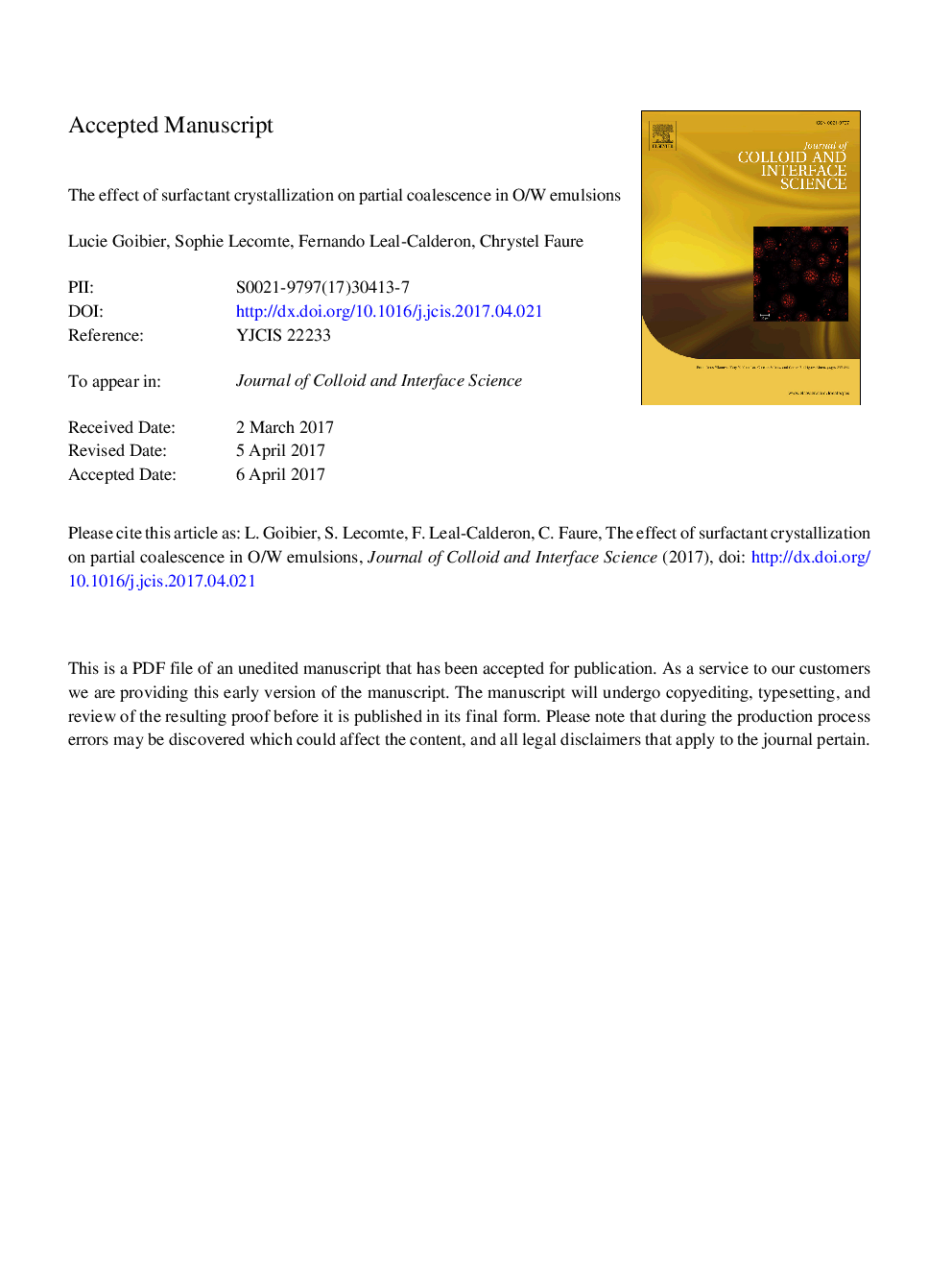 The effect of surfactant crystallization on partial coalescence in O/W emulsions