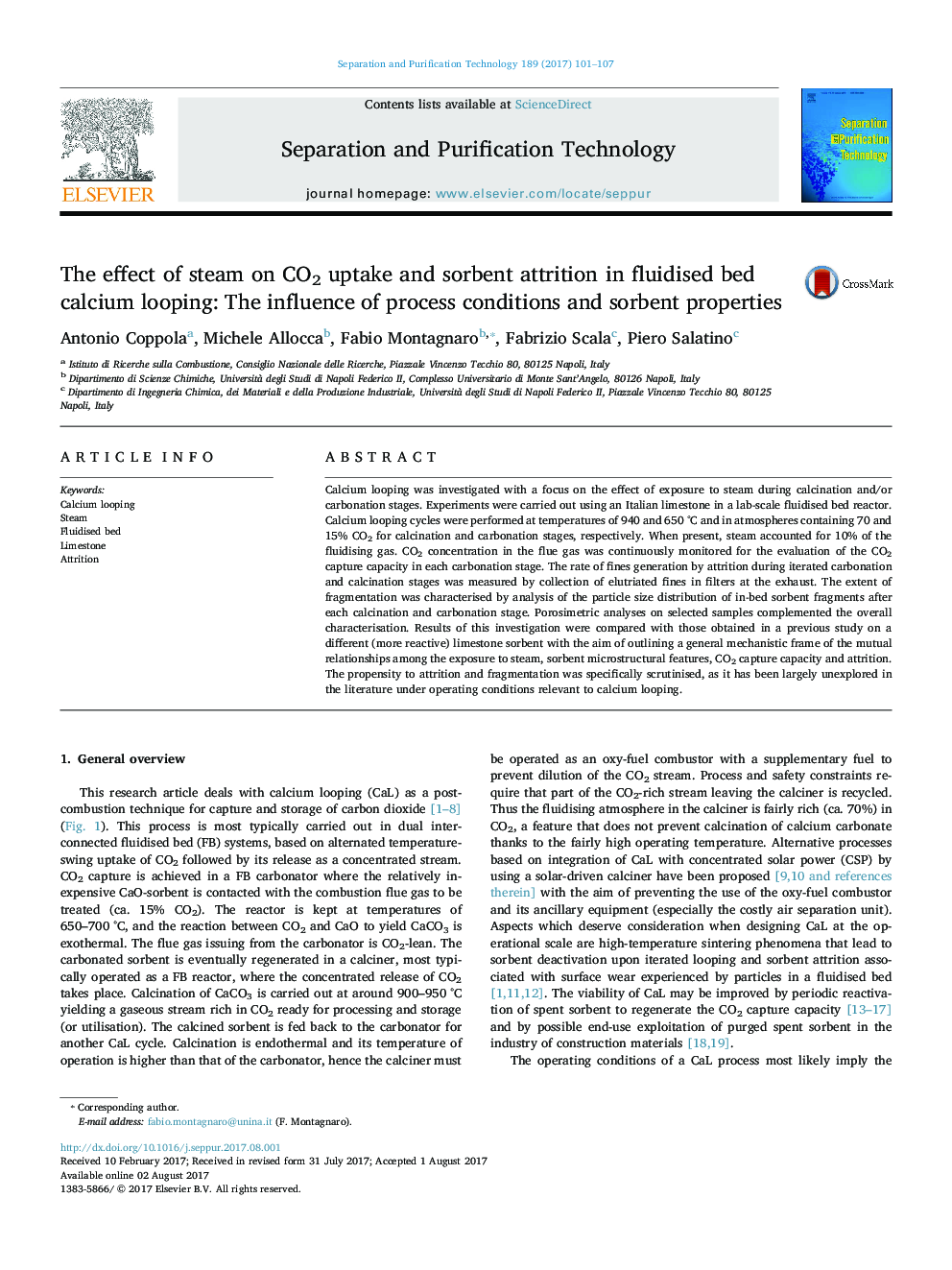 The effect of steam on CO2 uptake and sorbent attrition in fluidised bed calcium looping: The influence of process conditions and sorbent properties