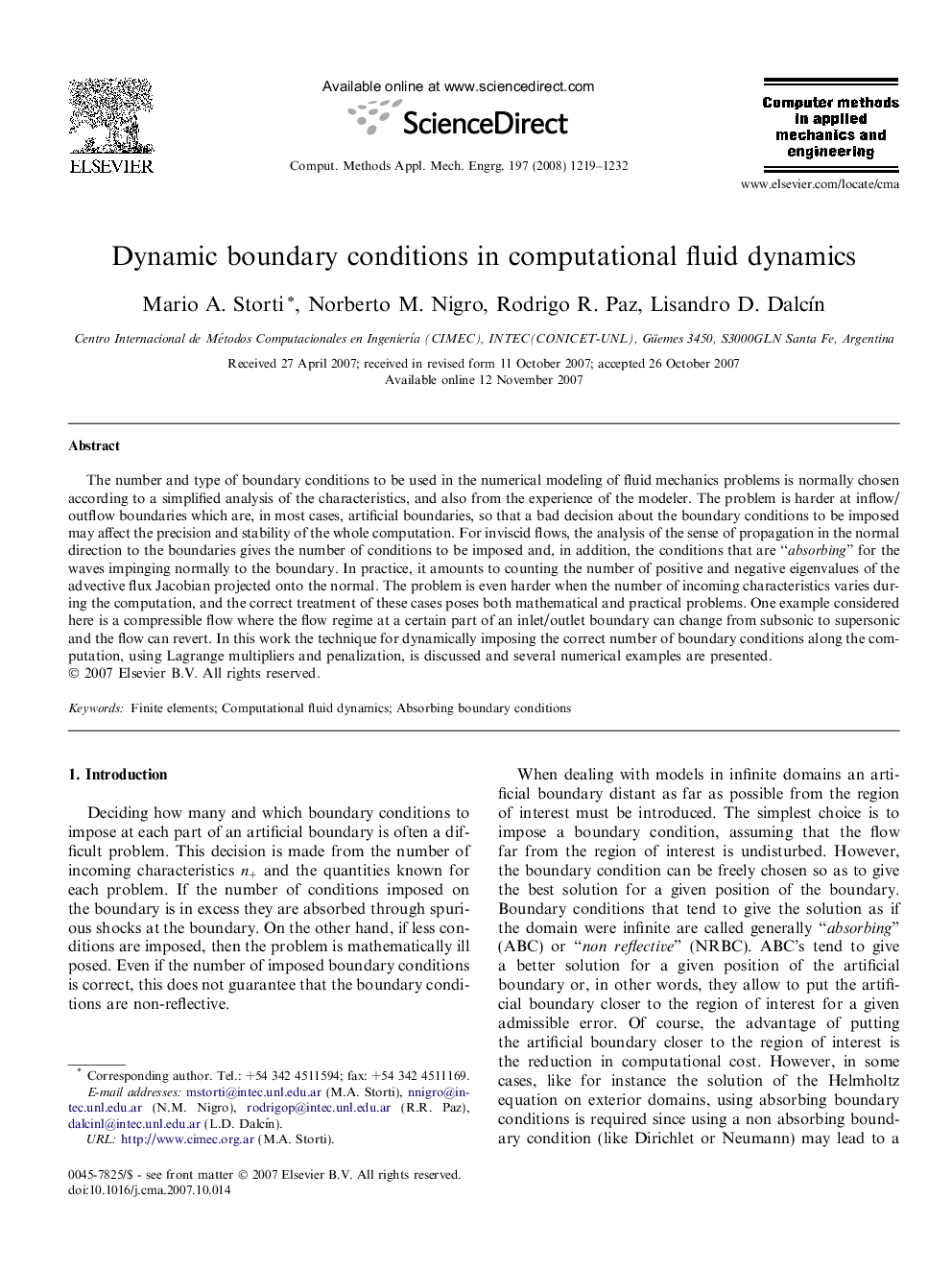 Dynamic boundary conditions in computational fluid dynamics