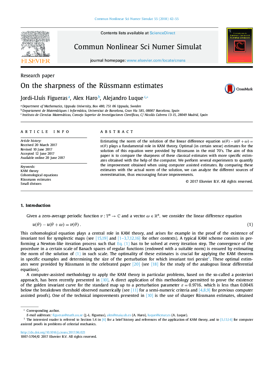 Research paperOn the sharpness of the Rüssmann estimates