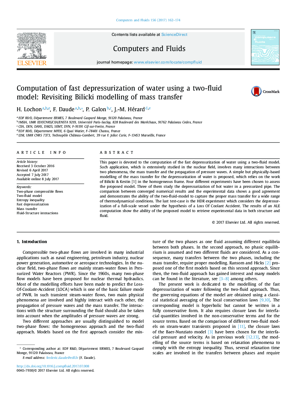 Computation of fast depressurization of water using a two-fluid model: Revisiting Bilicki modelling of mass transfer