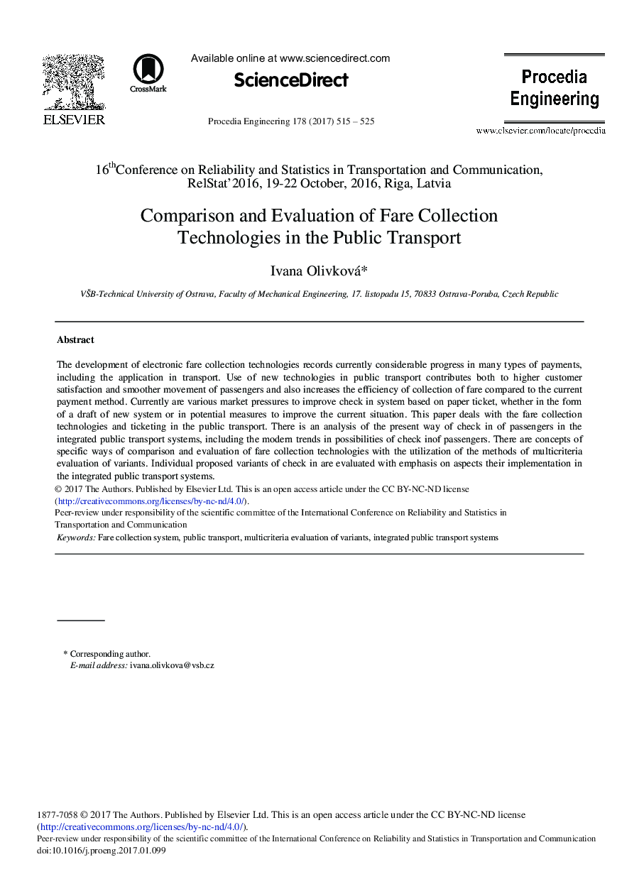 مقایسه و ارزیابی فن آوری های جمع آوری فریب در حمل و نقل عمومی 