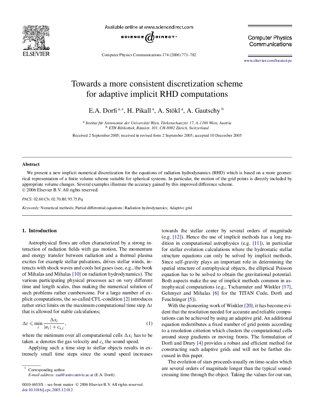 Towards a more consistent discretization scheme for adaptive implicit RHD computations