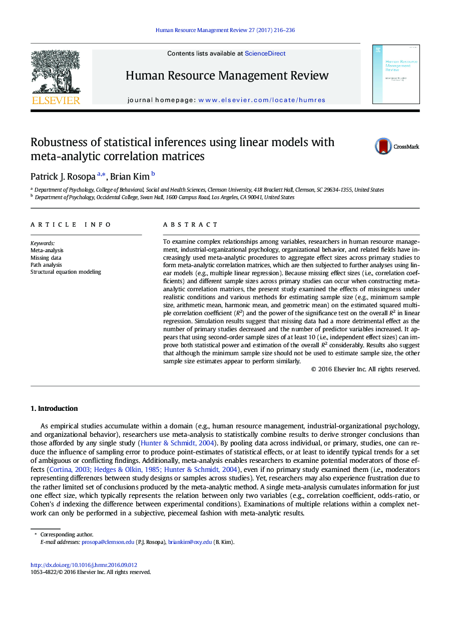 استحکام استنتاج های آماری با استفاده از مدل های خطی با ماتریس همبستگی متاآنالیز