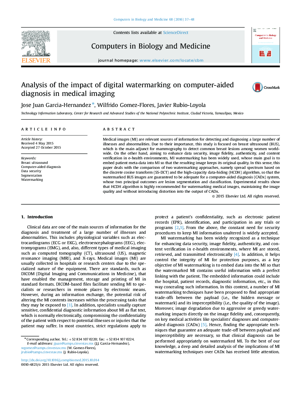 تجزیه و تحلیل اثر نهان نگاری دیجیتالی بر روی تشخیص به کمک کامپیوتر در تصویربرداری پزشکی