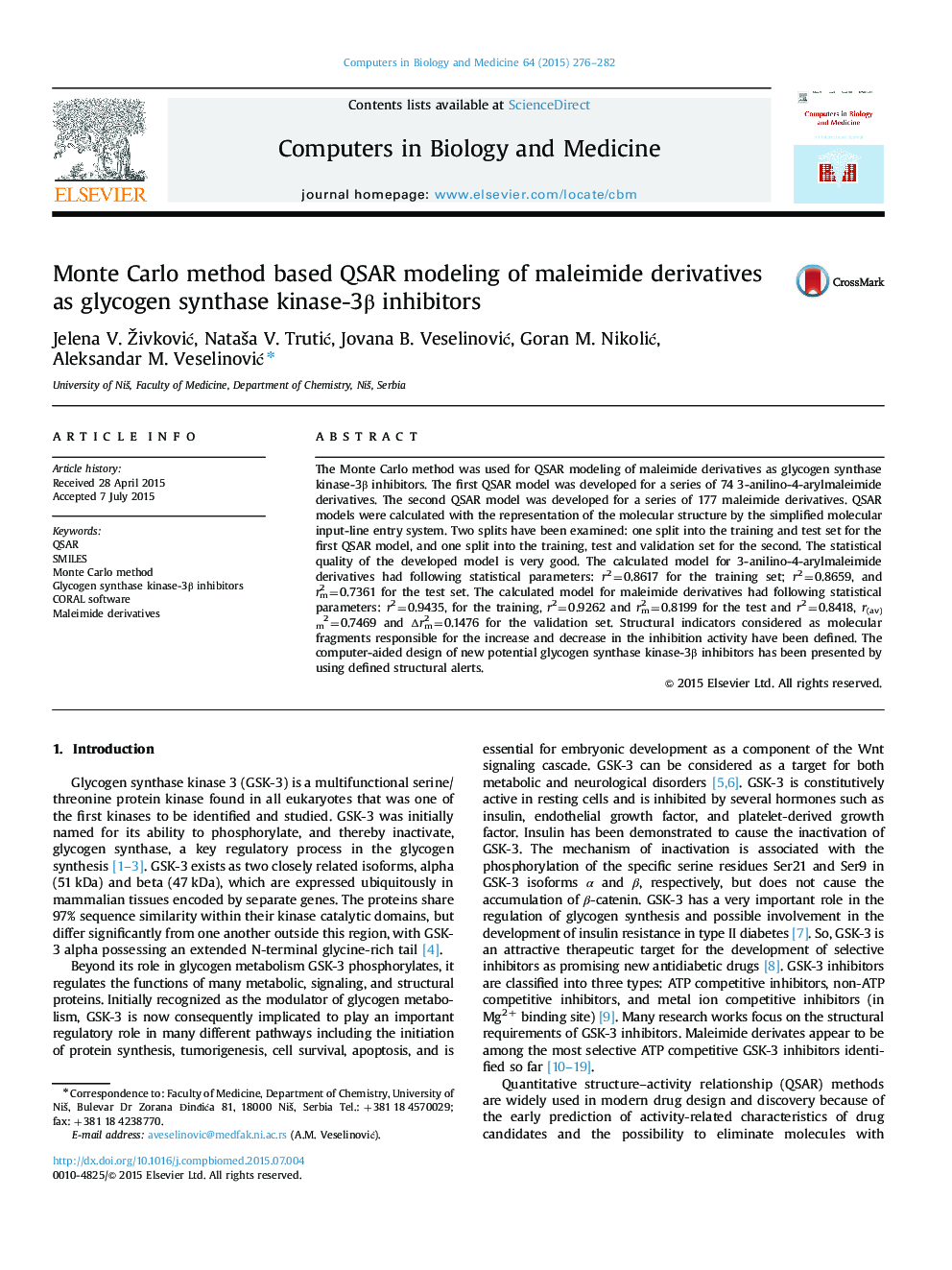 Monte Carlo method based QSAR modeling of maleimide derivatives as glycogen synthase kinase-3β inhibitors