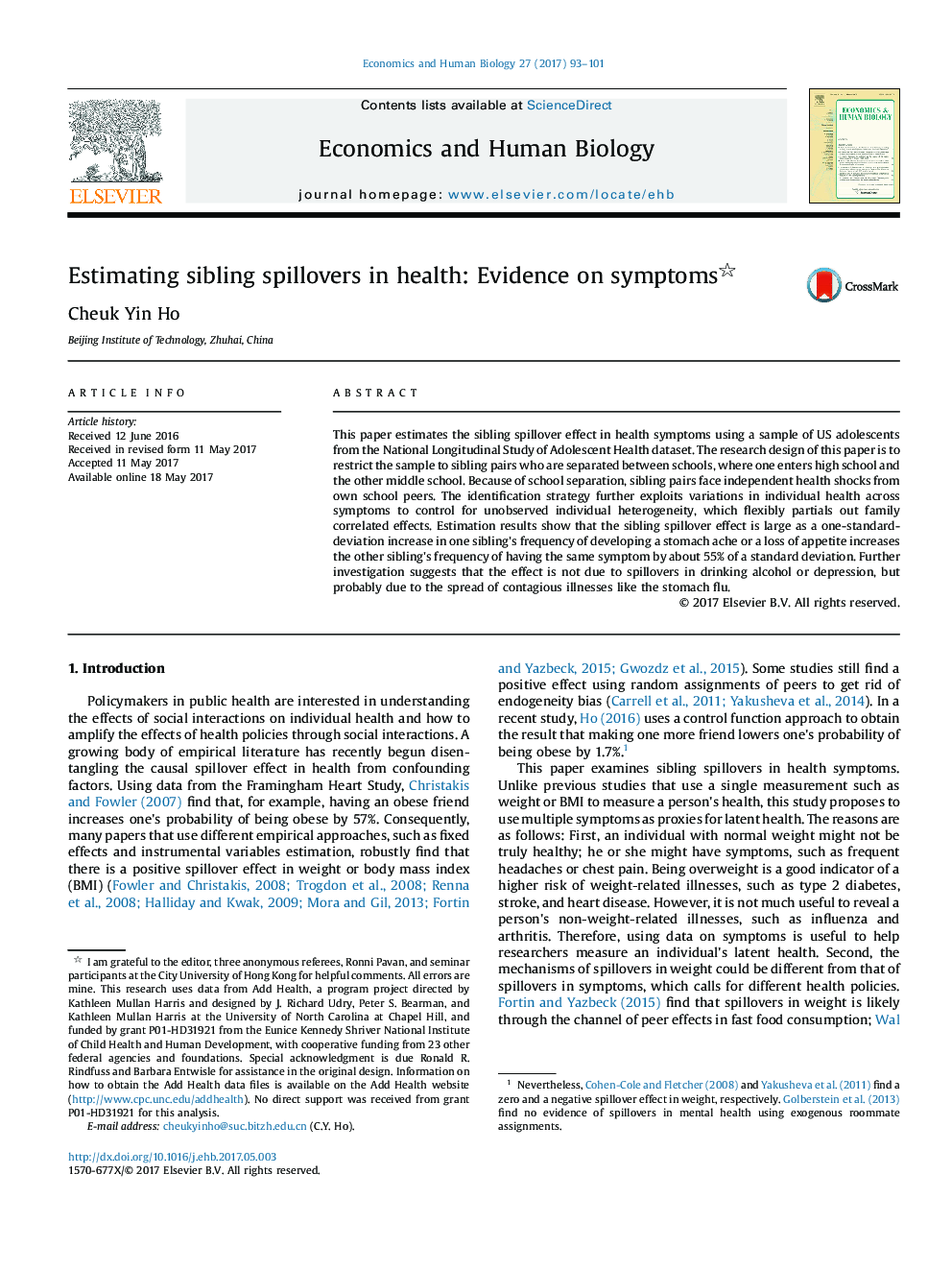Estimating sibling spillovers in health: Evidence on symptoms