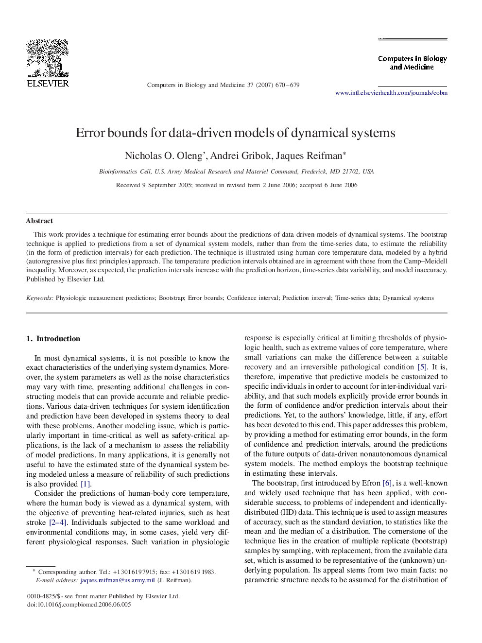 Error bounds for data-driven models of dynamical systems