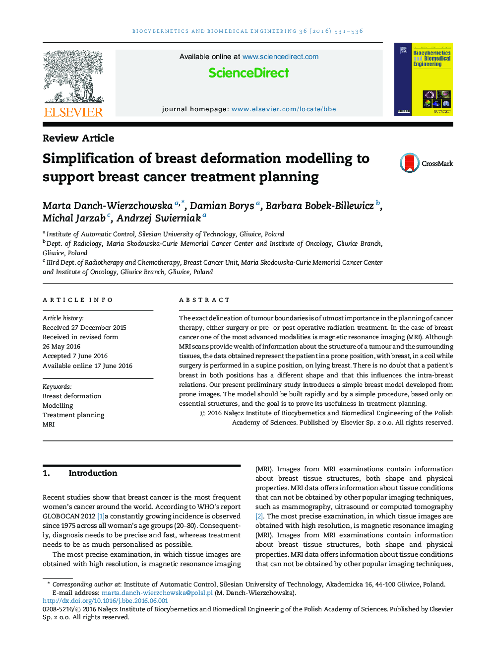 ساده سازی مدل تغییر شکل پستان برای حمایت از برنامه ریزی درمان سرطان پستان