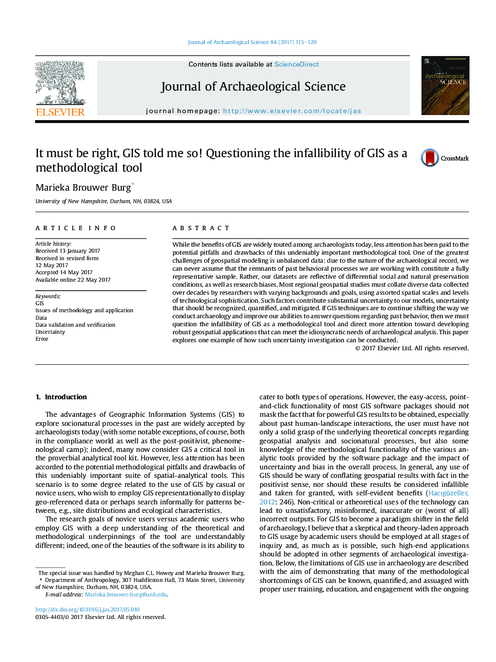 It must be right, GIS told me so! Questioning the infallibility of GIS as a methodological tool