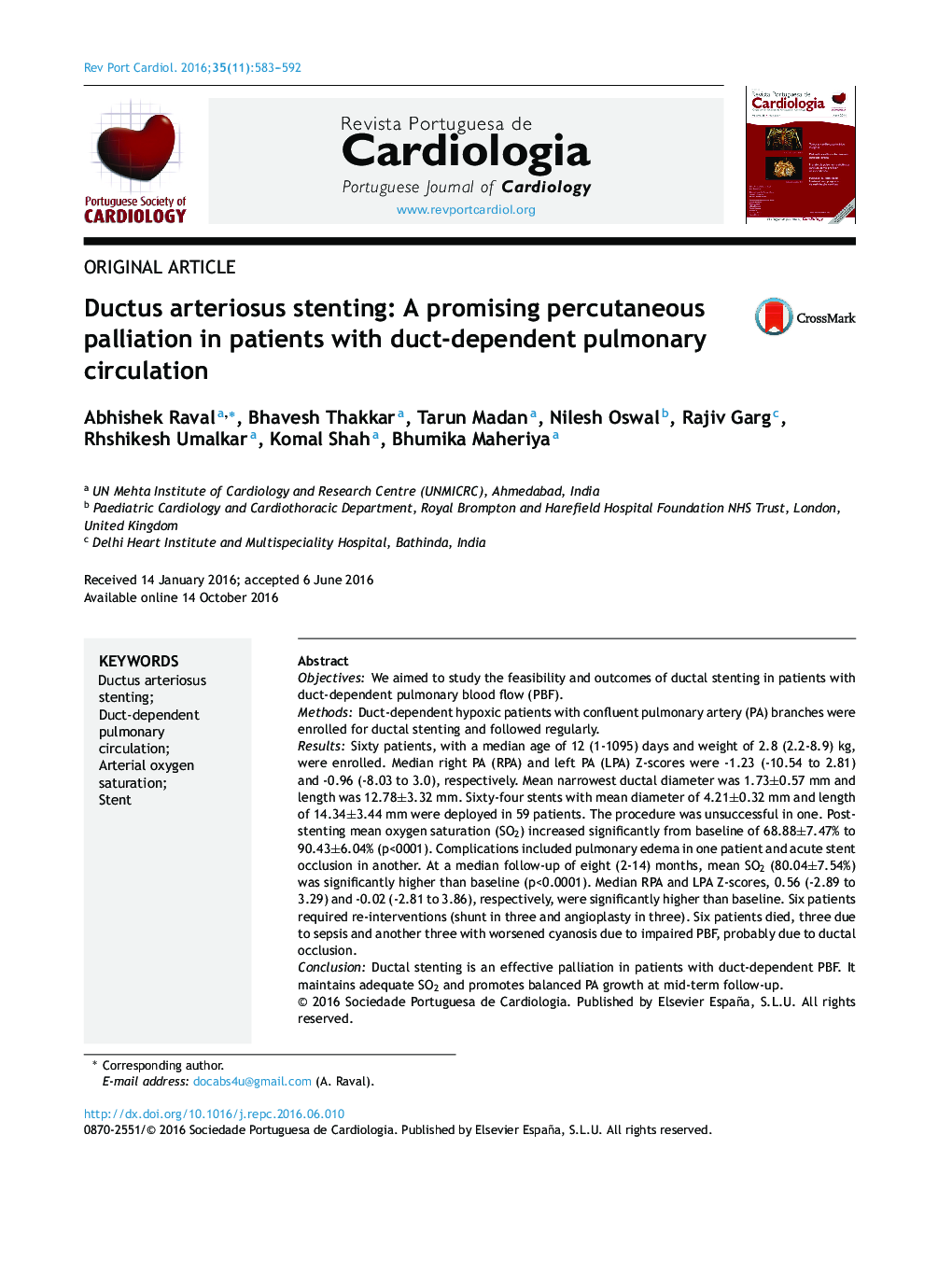 Ductus arteriosus stenting: A promising percutaneous palliation in patients with duct-dependent pulmonary circulation
