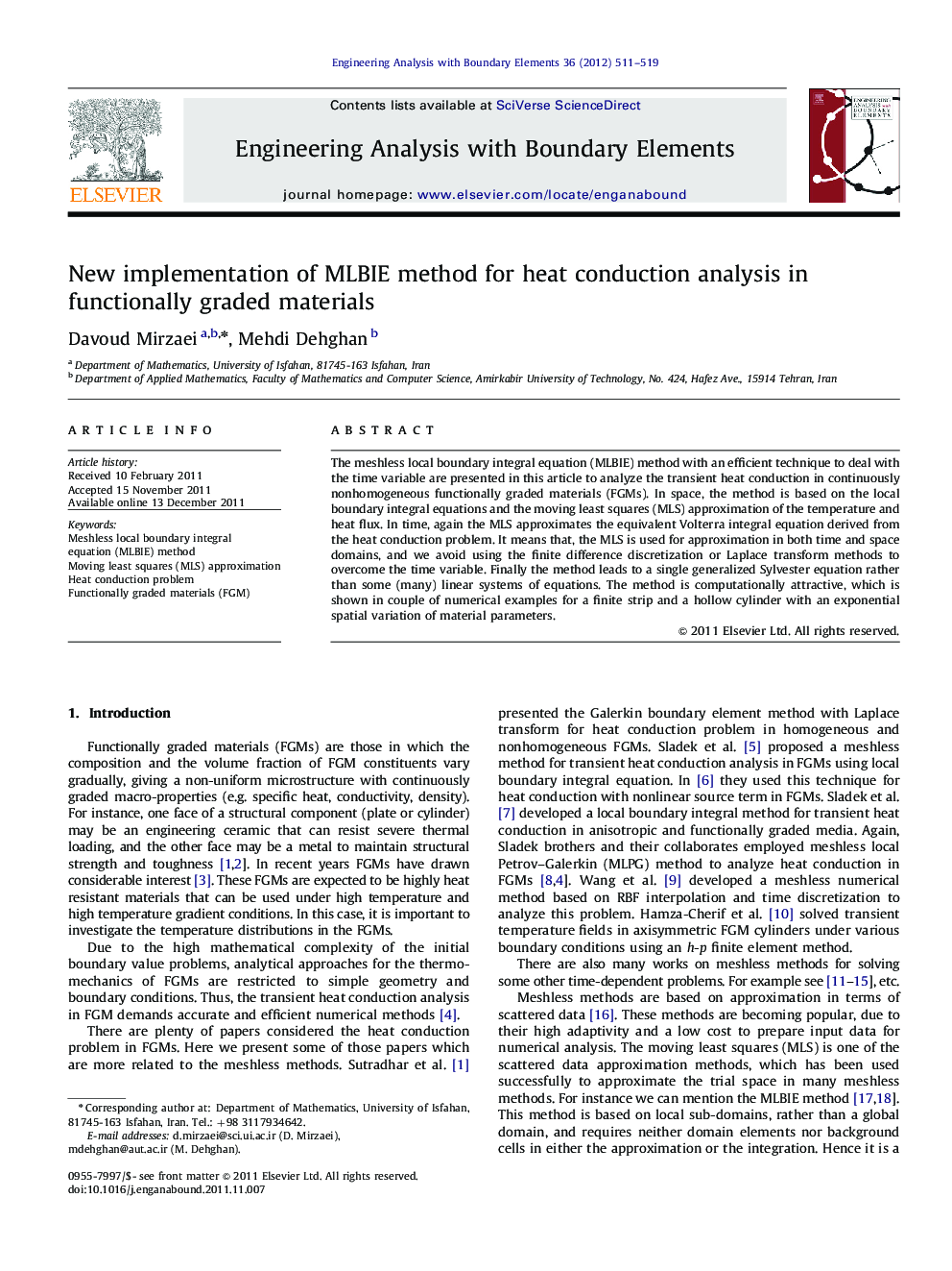 New implementation of MLBIE method for heat conduction analysis in functionally graded materials