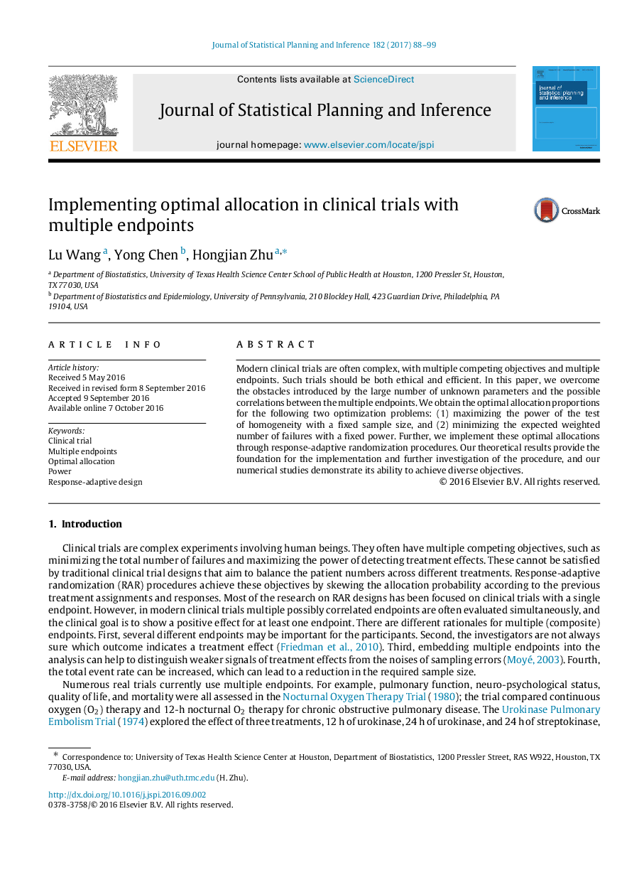 Implementing optimal allocation in clinical trials with multiple endpoints