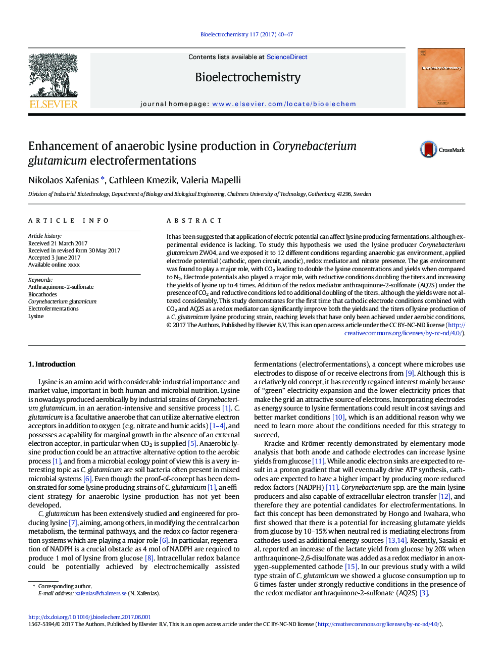Enhancement of anaerobic lysine production in Corynebacterium glutamicum electrofermentations
