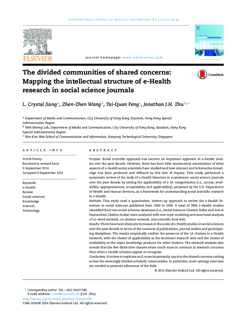 جوامع تقسیم شده از نگرانی های مشترک: نقشه برداری ساختار فکری پژوهش های سلامت الکترونیکی در نشریات علوم اجتماعی