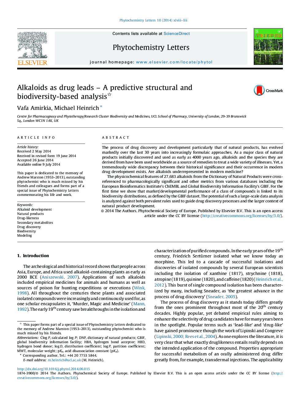 آلکالوئیدها به عنوان مواد منفجره - تجزیه و تحلیل مبتنی بر پیش بینی ساختاری و تنوع زیستی 