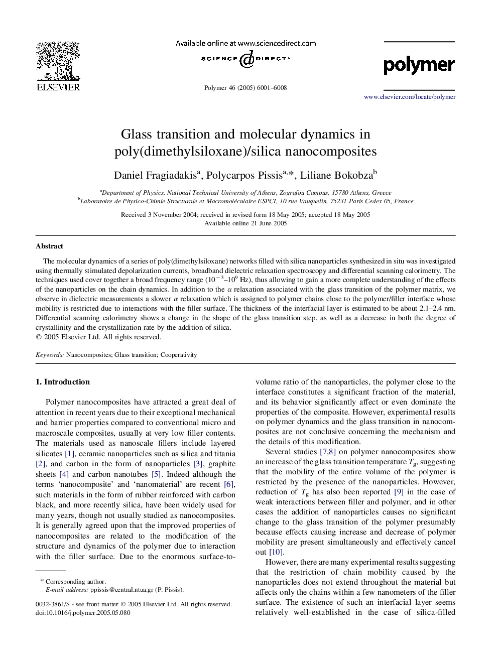 Glass transition and molecular dynamics in poly(dimethylsiloxane)/silica nanocomposites