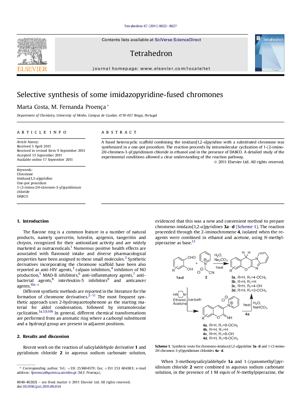 Selective synthesis of some imidazopyridine-fused chromones