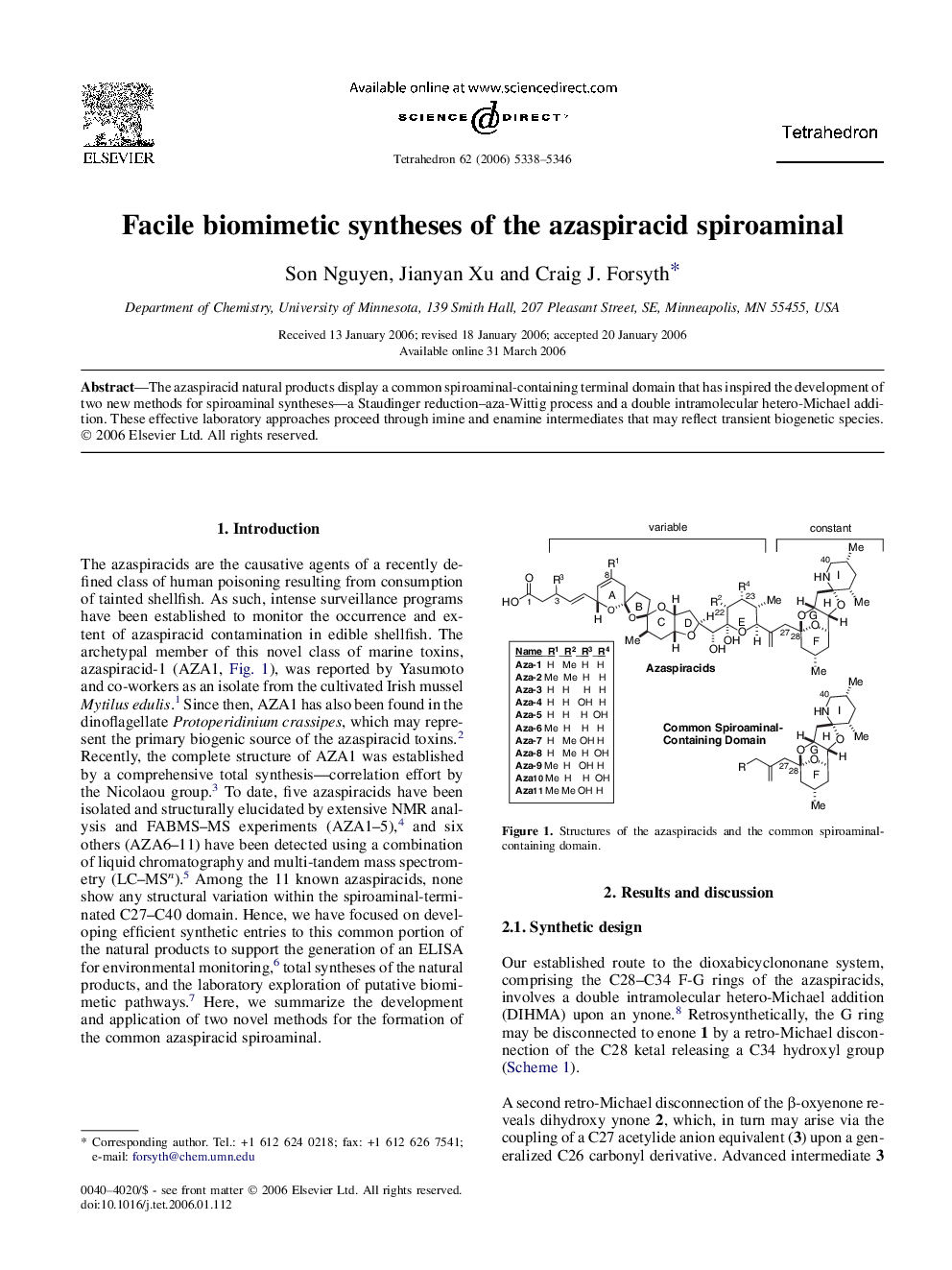 Facile biomimetic syntheses of the azaspiracid spiroaminal