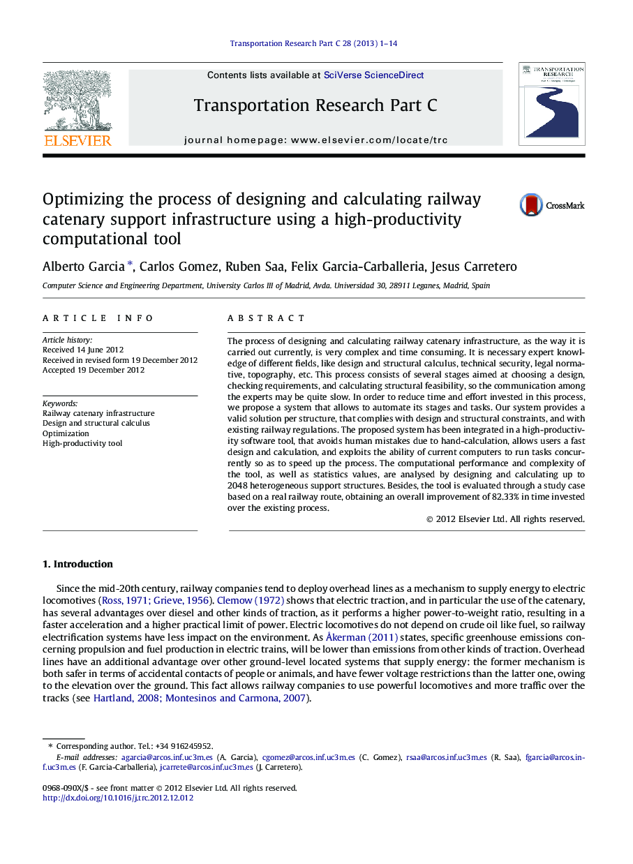 Optimizing the process of designing and calculating railway catenary support infrastructure using a high-productivity computational tool