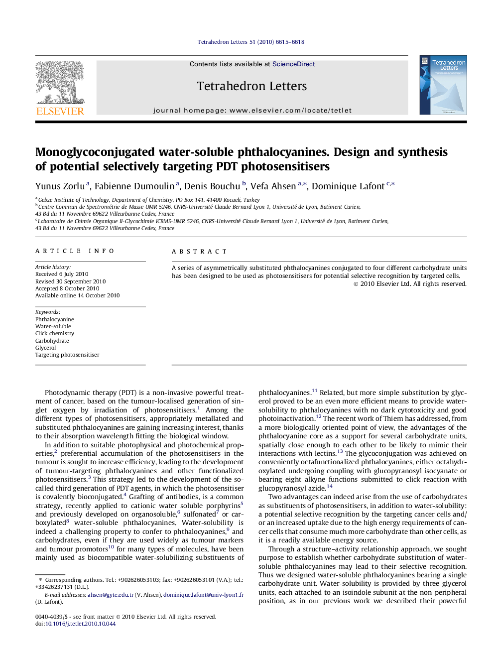 Monoglycoconjugated water-soluble phthalocyanines. Design and synthesis of potential selectively targeting PDT photosensitisers