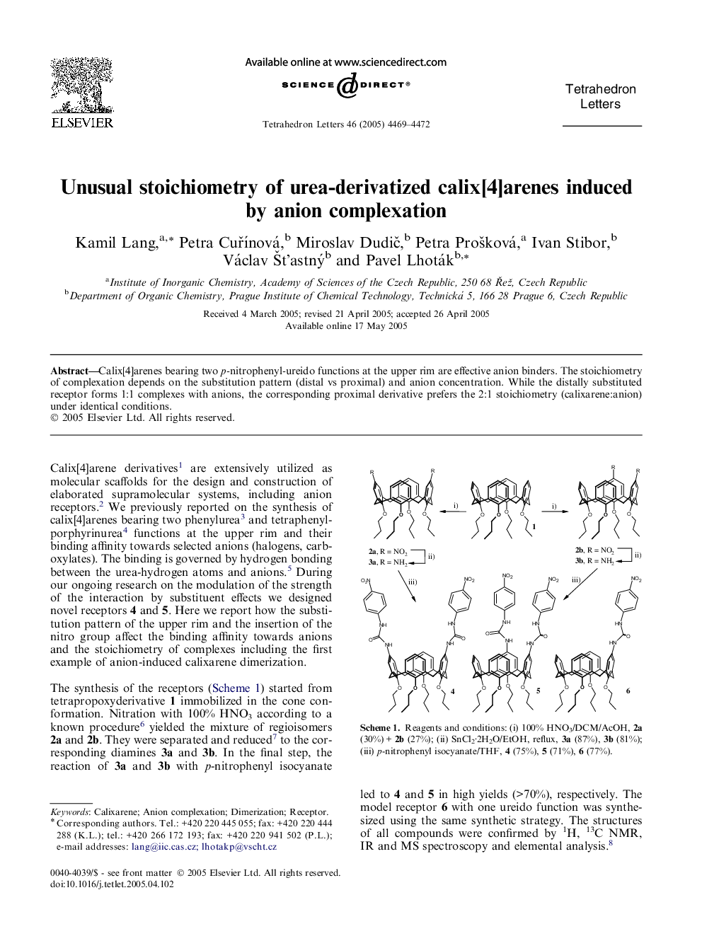 Unusual stoichiometry of urea-derivatized calix[4]arenes induced by anion complexation