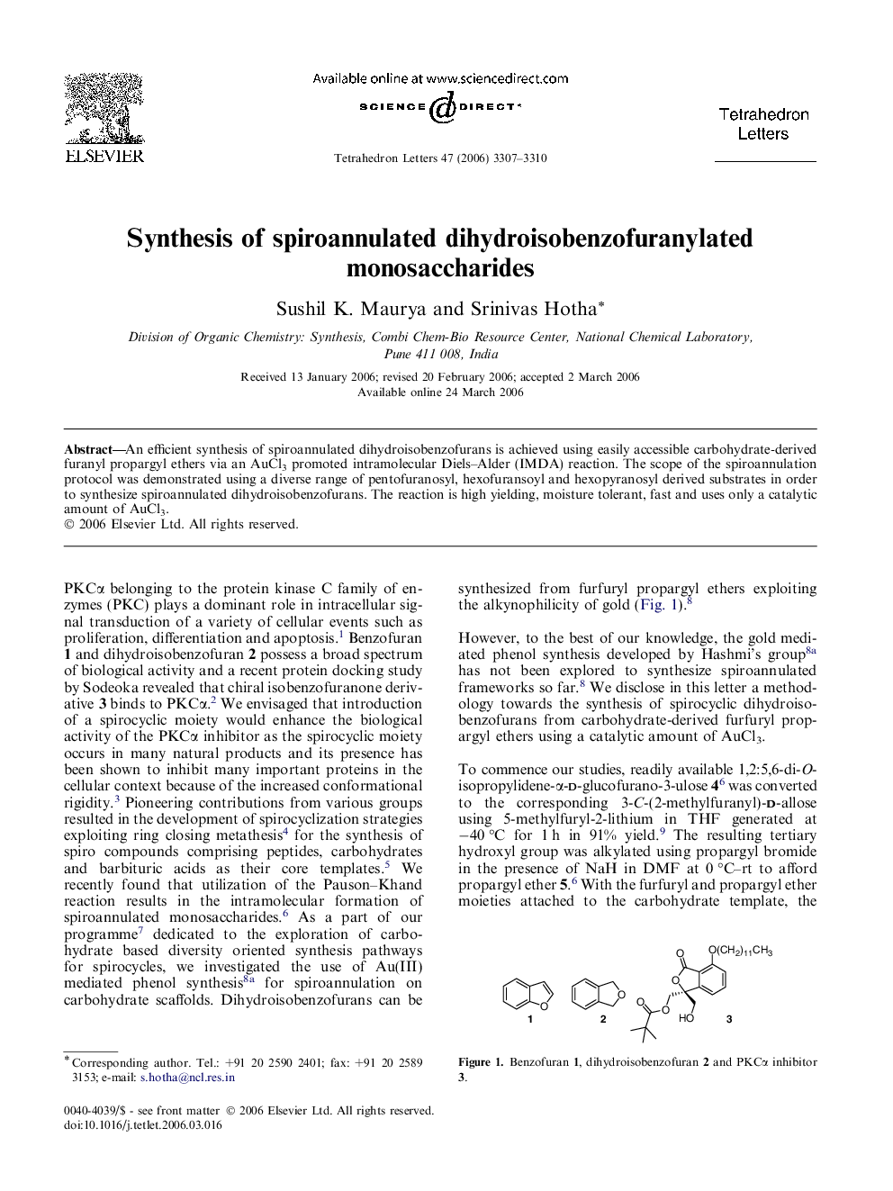 Synthesis of spiroannulated dihydroisobenzofuranylated monosaccharides