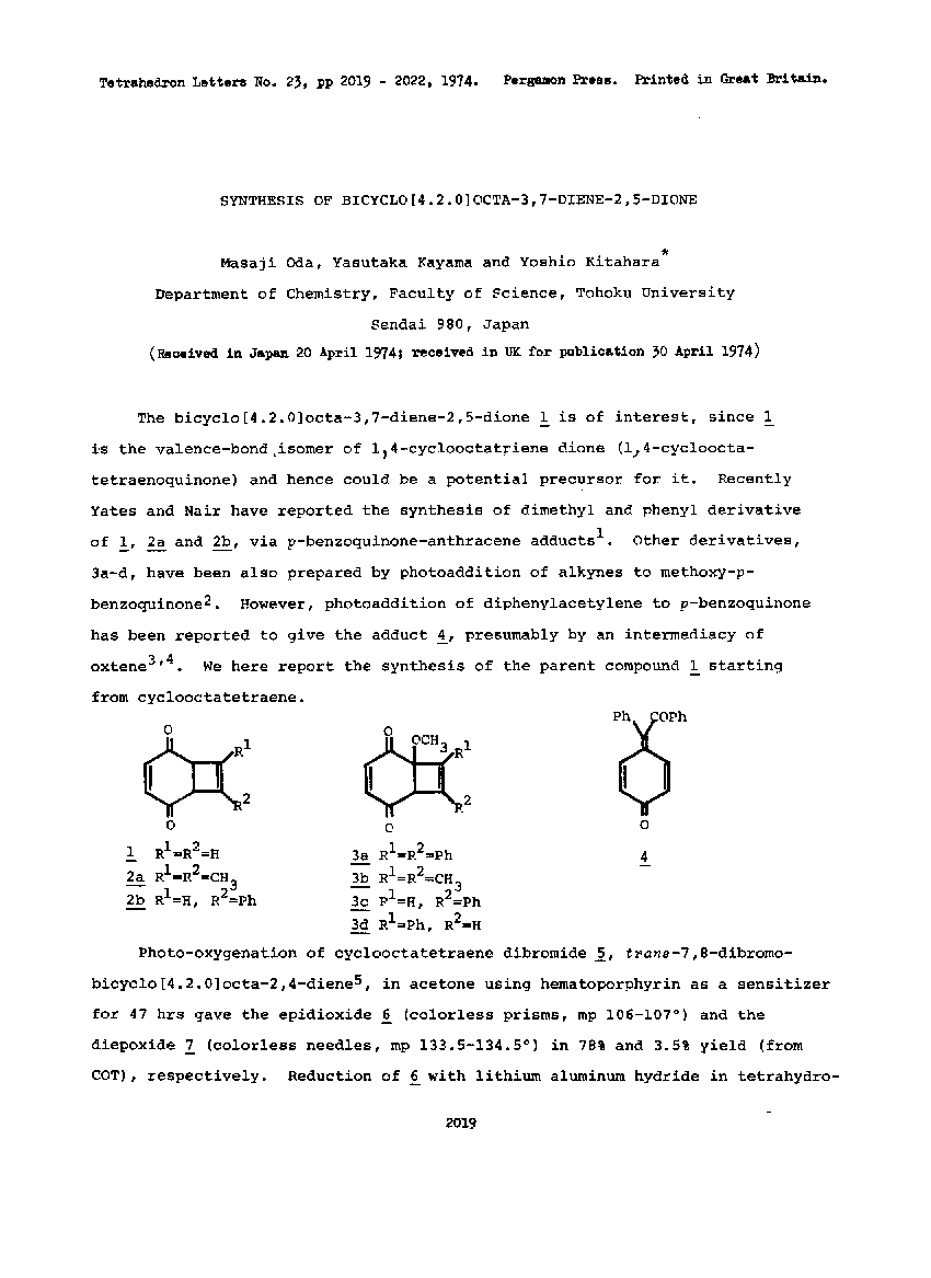 Synthesis of bicyclo[4.2.0]octa-3,7-diene-2,5-dione