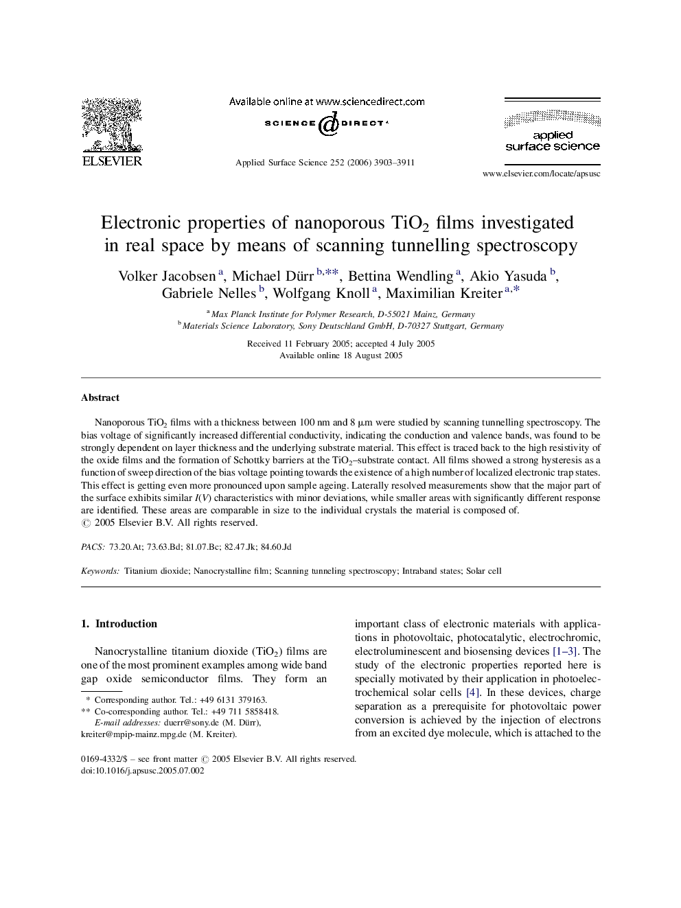 Electronic properties of nanoporous TiO2 films investigated in real space by means of scanning tunnelling spectroscopy