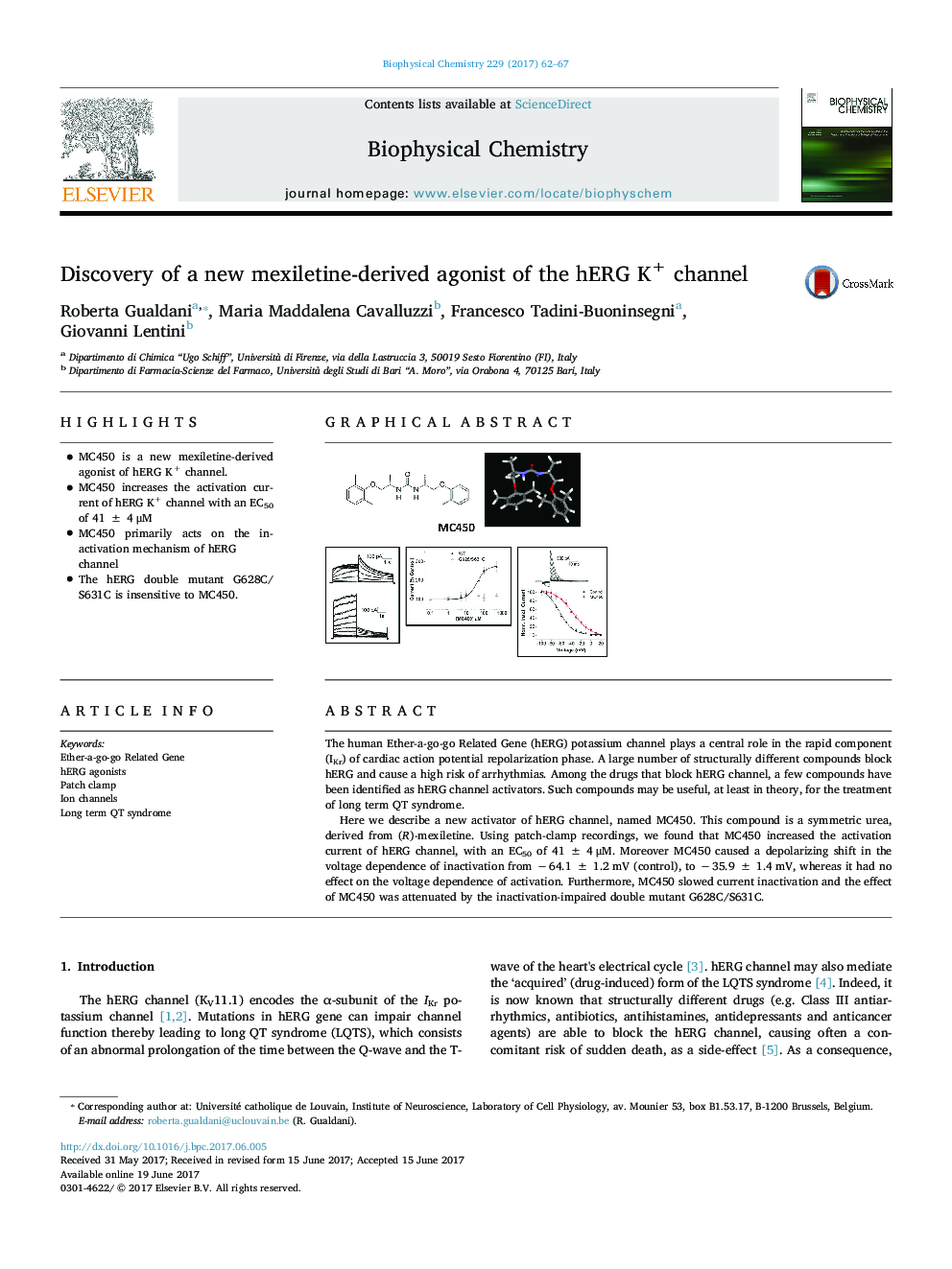 Discovery of a new mexiletine-derived agonist of the hERG K+ channel