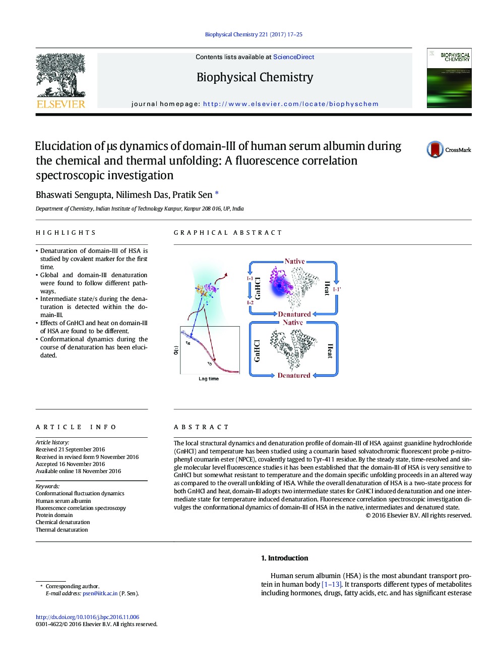 Elucidation of Î¼s dynamics of domain-III of human serum albumin during the chemical and thermal unfolding: A fluorescence correlation spectroscopic investigation