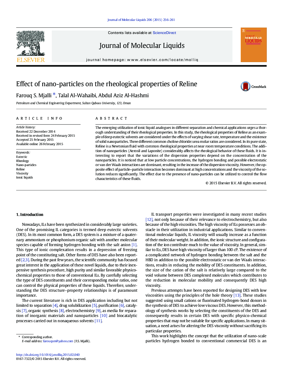 Effect of nano-particles on the rheological properties of Reline