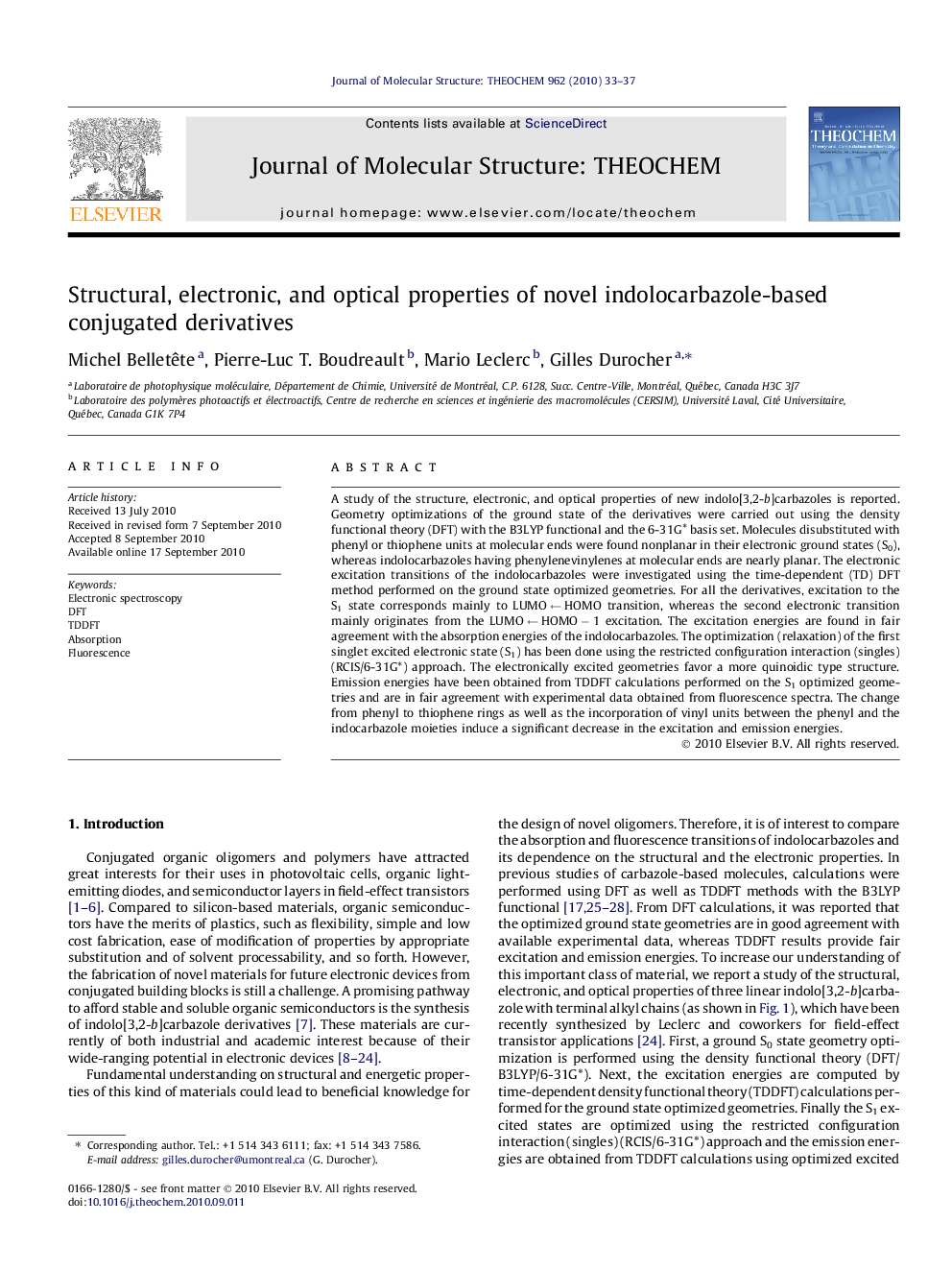 Structural, electronic, and optical properties of novel indolocarbazole-based conjugated derivatives