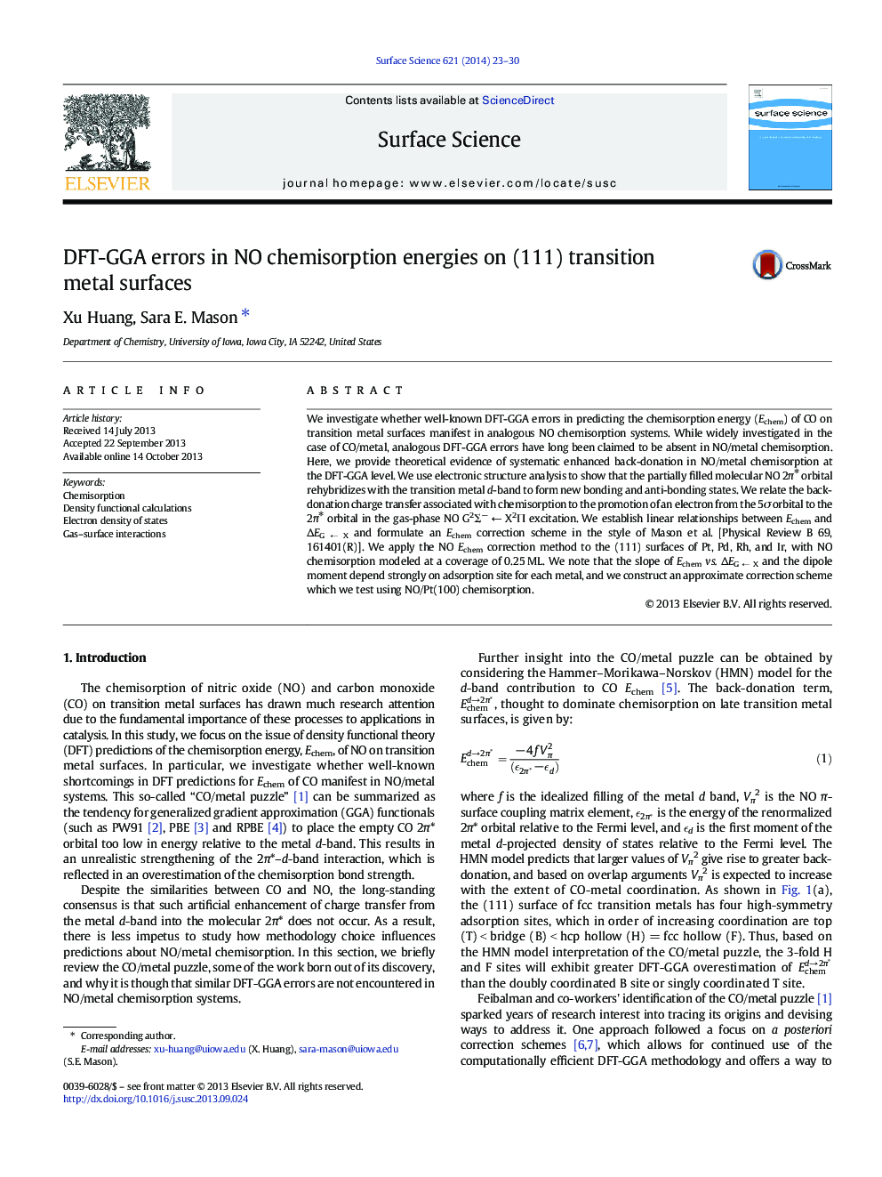 DFT-GGA errors in NO chemisorption energies on (111) transition metal surfaces