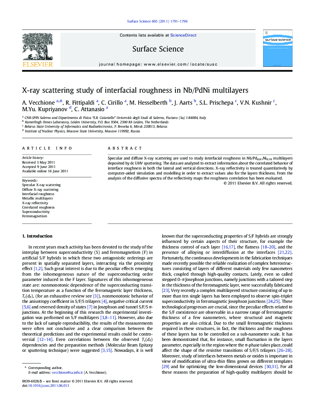 X-ray scattering study of interfacial roughness in Nb/PdNi multilayers
