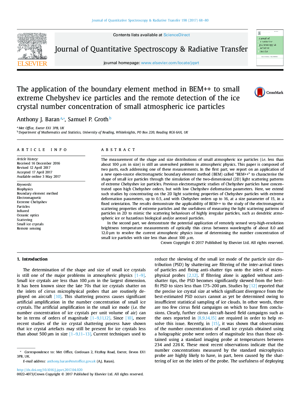 The application of the boundary element method in BEM++ to small extreme Chebyshev ice particles and the remote detection of the ice crystal number concentration of small atmospheric ice particles